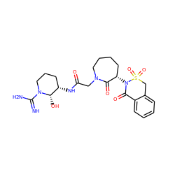 N=C(N)N1CCC[C@H](NC(=O)CN2CCCC[C@H](N3C(=O)c4ccccc4CS3(=O)=O)C2=O)[C@@H]1O ZINC000027201793