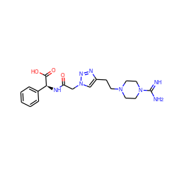 N=C(N)N1CCN(CCc2cn(CC(=O)N[C@H](C(=O)O)c3ccccc3)nn2)CC1 ZINC000064540811