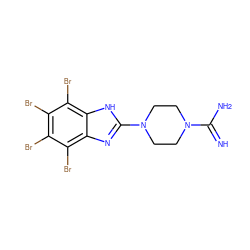 N=C(N)N1CCN(c2nc3c(Br)c(Br)c(Br)c(Br)c3[nH]2)CC1 ZINC000143455461