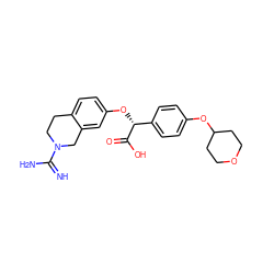 N=C(N)N1CCc2ccc(O[C@@H](C(=O)O)c3ccc(OC4CCOCC4)cc3)cc2C1 ZINC000013782201