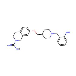 N=C(N)N1CCc2ccc(OCC3CCN(Cc4ccccc4N)CC3)cc2C1 ZINC000013644363