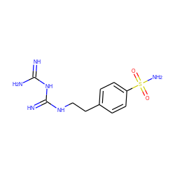 N=C(N)NC(=N)NCCc1ccc(S(N)(=O)=O)cc1 ZINC000106102573