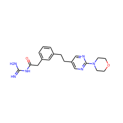 N=C(N)NC(=O)Cc1cccc(CCc2cnc(N3CCOCC3)nc2)c1 ZINC001772586696