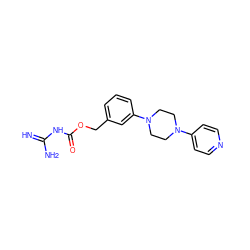 N=C(N)NC(=O)OCc1cccc(N2CCN(c3ccncc3)CC2)c1 ZINC001772624983