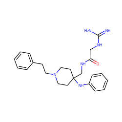 N=C(N)NCC(=O)NCC1(Nc2ccccc2)CCN(CCc2ccccc2)CC1 ZINC000299827995