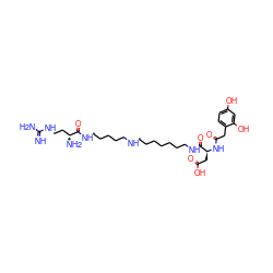 N=C(N)NCC[C@@H](N)C(=O)NCCCCCNCCCCCCCNC(=O)[C@H](CC(=O)O)NC(=O)Cc1ccc(O)cc1O ZINC000095593176