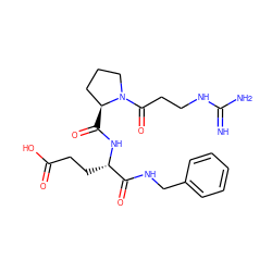 N=C(N)NCCC(=O)N1CCC[C@@H]1C(=O)N[C@@H](CCC(=O)O)C(=O)NCc1ccccc1 ZINC000028890549