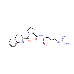 N=C(N)NCCC[C@@H](C=O)NC(=O)[C@@H]1CCCN1C(=O)[C@@H]1CCc2ccccc2N1 ZINC000012355050