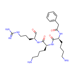 N=C(N)NCCC[C@@H](C=O)NC(=O)[C@H](CCCCN)NC(=O)[C@H](CCCCN)NC(=O)Cc1ccccc1 ZINC000042890212