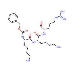 N=C(N)NCCC[C@@H](C=O)NC(=O)[C@H](CCCCN)NC(=O)[C@H](CCCCN)NC(=O)OCc1ccccc1 ZINC000042890601