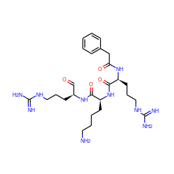 N=C(N)NCCC[C@@H](C=O)NC(=O)[C@H](CCCCN)NC(=O)[C@H](CCCNC(=N)N)NC(=O)Cc1ccccc1 ZINC000049881605