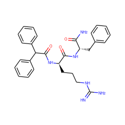 N=C(N)NCCC[C@@H](NC(=O)C(c1ccccc1)c1ccccc1)C(=O)N[C@@H](Cc1ccccc1)C(N)=O ZINC000095560177