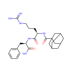 N=C(N)NCCC[C@@H](NC(=O)C12CC3CC(CC(C3)C1)C2)C(=O)N[C@H](Cc1ccccc1)C(N)=O ZINC000095562627