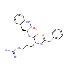 N=C(N)NCCC[C@@H](NC(=O)Cc1ccccc1)C(=O)N[C@@H](Cc1ccccc1)C(N)=O ZINC000095562588