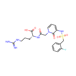 N=C(N)NCCC[C@@H](NC(=O)Cn1cccc(NS(=O)(=O)Cc2ccccc2F)c1=O)C(=O)O ZINC000028225740