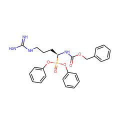 N=C(N)NCCC[C@@H](NC(=O)OCc1ccccc1)P(=O)(Oc1ccccc1)Oc1ccccc1 ZINC000028869405
