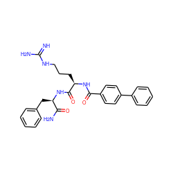 N=C(N)NCCC[C@@H](NC(=O)c1ccc(-c2ccccc2)cc1)C(=O)N[C@H](Cc1ccccc1)C(N)=O ZINC000095559828