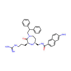 N=C(N)NCCC[C@@H]1N[C@H](CNC(=O)c2ccc3cc(N)ccc3c2)CCN(CC(c2ccccc2)c2ccccc2)C1=O ZINC000118686995