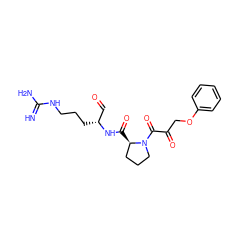 N=C(N)NCCC[C@H](C=O)NC(=O)[C@@H]1CCCN1C(=O)C(=O)COc1ccccc1 ZINC000026821565