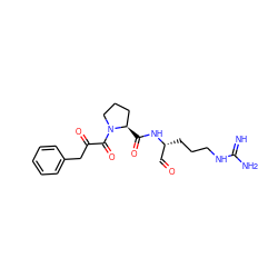 N=C(N)NCCC[C@H](C=O)NC(=O)[C@@H]1CCCN1C(=O)C(=O)Cc1ccccc1 ZINC000026825078