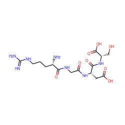 N=C(N)NCCC[C@H](N)C(=O)NCC(=O)N[C@@H](CC(=O)O)C(=O)N[C@@H](CO)C(=O)O ZINC000003927570