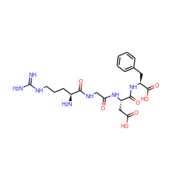 N=C(N)NCCC[C@H](N)C(=O)NCC(=O)N[C@@H](CC(=O)O)C(=O)N[C@@H](Cc1ccccc1)C(=O)O ZINC000003920638