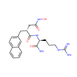 N=C(N)NCCC[C@H](NC(=O)[C@@H](CC(=O)NO)Cc1ccc2ccccc2c1)C(N)=O ZINC000095582728