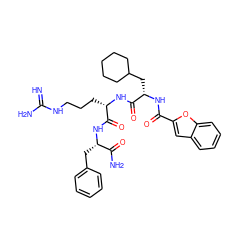 N=C(N)NCCC[C@H](NC(=O)[C@H](CC1CCCCC1)NC(=O)c1cc2ccccc2o1)C(=O)N[C@@H](Cc1ccccc1)C(N)=O ZINC000029216801