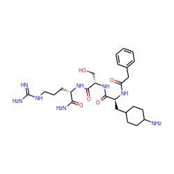 N=C(N)NCCC[C@H](NC(=O)[C@H](CO)NC(=O)[C@H](CC1CCC(N)CC1)NC(=O)Cc1ccccc1)C(N)=O ZINC000095556313