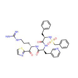 N=C(N)NCCC[C@H](NC(=O)[C@H](Cc1cccnc1)NC(=O)[C@@H](Cc1ccccc1)NS(=O)(=O)Cc1ccccc1)C(=O)c1nccs1 ZINC000026398563