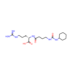 N=C(N)NCCC[C@H](NC(=O)CCCNC(=O)NC1CCCCC1)C(=O)O ZINC000036330580