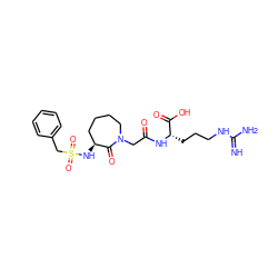 N=C(N)NCCC[C@H](NC(=O)CN1CCCC[C@H](NS(=O)(=O)Cc2ccccc2)C1=O)C(=O)O ZINC000027853979