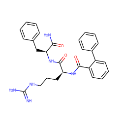 N=C(N)NCCC[C@H](NC(=O)c1ccccc1-c1ccccc1)C(=O)N[C@@H](Cc1ccccc1)C(N)=O ZINC000095558587