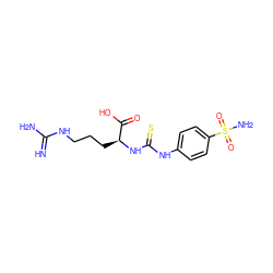 N=C(N)NCCC[C@H](NC(=S)Nc1ccc(S(N)(=O)=O)cc1)C(=O)O ZINC000013835662