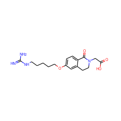 N=C(N)NCCCCCOc1ccc2c(c1)CCN(CC(=O)O)C2=O ZINC000013763496