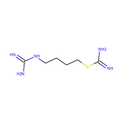 N=C(N)NCCCCSC(=N)N ZINC000033878601