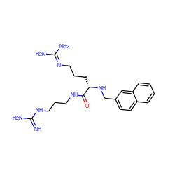 N=C(N)NCCCNC(=O)[C@H](CCCN=C(N)N)NCc1ccc2ccccc2c1 ZINC000013440193