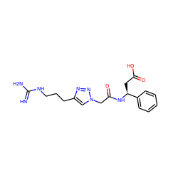 N=C(N)NCCCc1cn(CC(=O)N[C@@H](CC(=O)O)c2ccccc2)nn1 ZINC000142196772