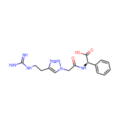 N=C(N)NCCc1cn(CC(=O)N[C@@H](C(=O)O)c2ccccc2)nn1 ZINC000064540164