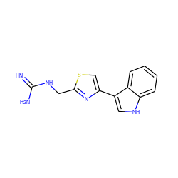 N=C(N)NCc1nc(-c2c[nH]c3ccccc23)cs1 ZINC000000011160