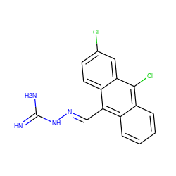 N=C(N)NN=Cc1c2ccccc2c(Cl)c2cc(Cl)ccc12 ZINC000299807612