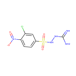 N=C(N)NNS(=O)(=O)c1ccc([N+](=O)[O-])c(Cl)c1 ZINC000013808150