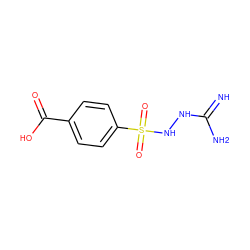 N=C(N)NNS(=O)(=O)c1ccc(C(=O)O)cc1 ZINC000013808162