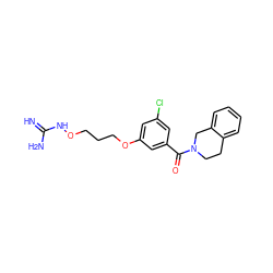 N=C(N)NOCCCOc1cc(Cl)cc(C(=O)N2CCc3ccccc3C2)c1 ZINC000027193768