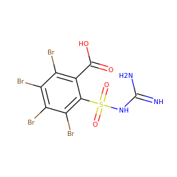 N=C(N)NS(=O)(=O)c1c(Br)c(Br)c(Br)c(Br)c1C(=O)O ZINC000029480288