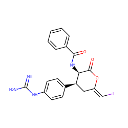 N=C(N)Nc1ccc([C@@H]2C/C(=C/I)OC(=O)[C@@H]2NC(=O)c2ccccc2)cc1 ZINC000027427735