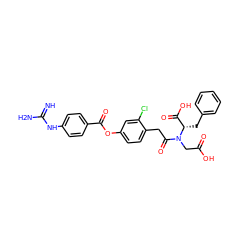 N=C(N)Nc1ccc(C(=O)Oc2ccc(CC(=O)N(CC(=O)O)[C@@H](Cc3ccccc3)C(=O)O)c(Cl)c2)cc1 ZINC001772653244