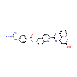 N=C(N)Nc1ccc(C(=O)Oc2ccc3nc(C(=O)N[C@H](CC(=O)O)c4ccccc4)ccc3c2)cc1 ZINC001772583048