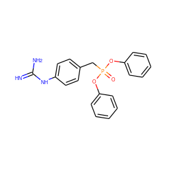 N=C(N)Nc1ccc(CP(=O)(Oc2ccccc2)Oc2ccccc2)cc1 ZINC000653708051