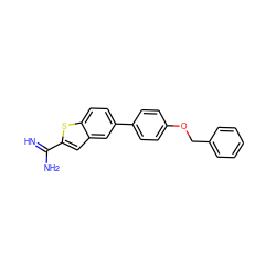 N=C(N)c1cc2cc(-c3ccc(OCc4ccccc4)cc3)ccc2s1 ZINC000045355933